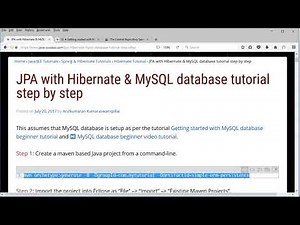 JPA With Hibernate and MySql beginner tutorial