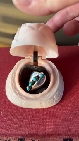 Vintage Pink Celluloid Rose Ring Box | Shabby Chic Floral Vanity Decor - Etsy