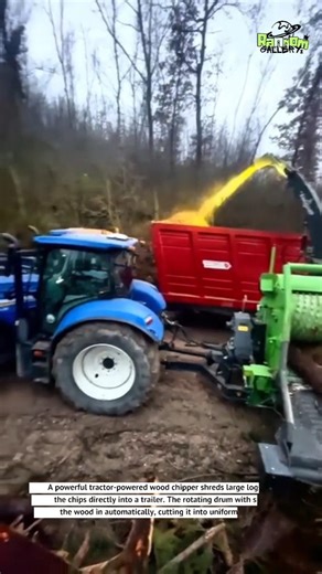 Insane Wood Chipper Machine Turns Logs Into Chips in Seconds