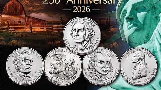 US Mint gives 2026 coins a new look for America's 250th anniversary