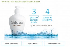 Which is the main persuasive appeal used in this ad?ethos (ch... | Filo