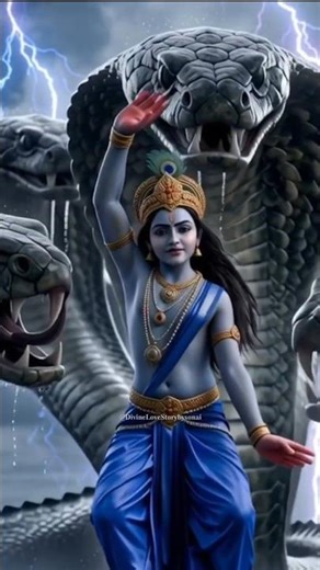 Krishna Dances on Kaliya Naag 🐍✨ | Divine Power of Lord Krishna #shorts #radhakrishna #krishna