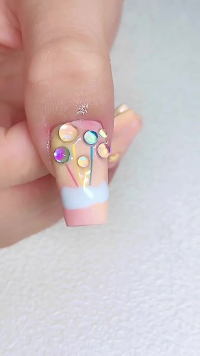 Colorful balloons🎈, do you like this style?🥰#foryou #nails #nailart