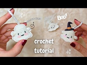 How To Crochet The Cutest Ghost Ever👻Crochet Keychain & Bag Charm Step-by-step Tutorial🕸️