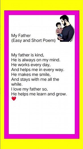 Poem on my father in english|poem on my father|poem on father's day|my father poem|father's day poem
