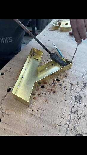 How we make brass 3D sign letters. All hand crafted in our London workshop. Ever wondered how sign letters were made? #signswithsoul #signage #signs #letters #3dletters #metalfabrication #metalfab #crafts #signmaker #signcompany