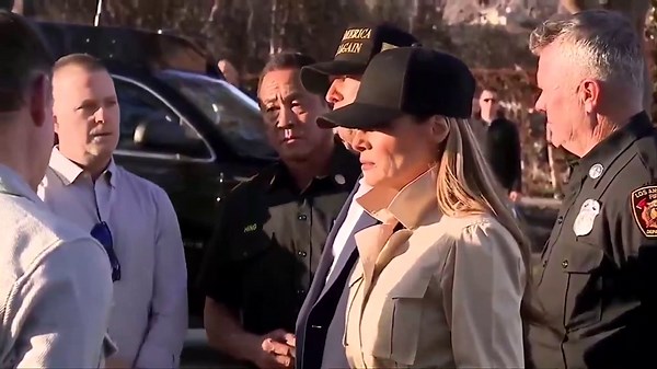 Melania Trump comforts California wildfire victims in Slovenian