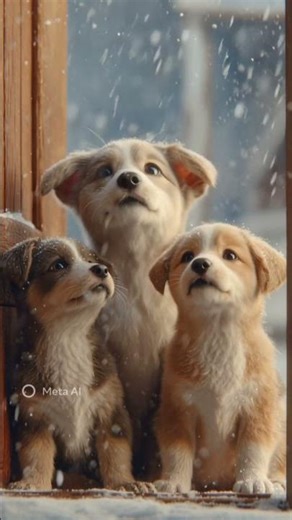 "A mother’s love can knock on any door… even in the coldest moments ❤️❄️"#cutepets
