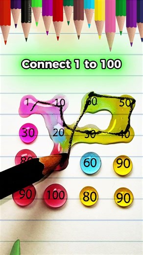 Hãy nối số thứ tự từ 1 đến 100 #maths #games #writing #art #line #drawing
