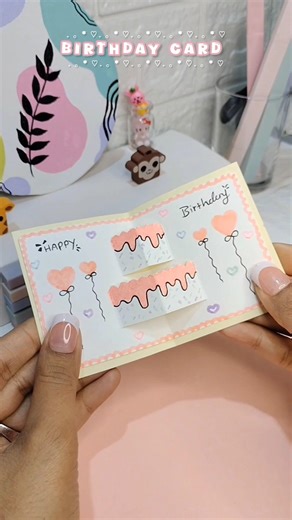 “Birthday Card Making at Home 🥳 | Simple & Cute Design”💗#diy #craft #youtubeshorts #shorts