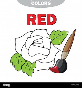 Red. Learn the color. Education set. Illustration of primary colors. Vector illustration - rose, coloring book Stock Vector Image & Art - Alamy