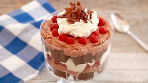 Chocolate Fudge Brownie & Raspberry Trifle | Bigger Bolder Baking