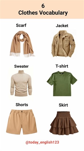 6 Common Clothes Vocabulary for Everyday English Learning | Learn English language