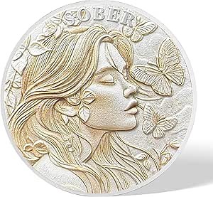 Beautiful Woman Butterfly Sobriety Coin | "A Sober Woman of Grace and Dignity" Recovery AA Chips and Medallions | Alcoholics Anonymous Sobriety Chips for Grace | Ideal Sobriety Gifts for Women