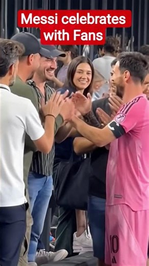 ✌️⚽ Messi Celebrates with Fans After Inter Miami Victory! #shorts #shortvideo #football #messi