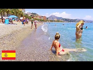 ☀️ Malaga Spain Beach Walk [4K]
