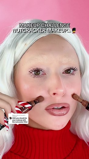 Replying to @this.not.hannah Trying to do Nutcracker MAKEUP..🎅✨Not sure how we’re supposed to do the bold eye makeup. Tried face contouring w cream bronzers & a liquid blush for the bold red blush look!✨Idk about the dark eyebrows & blue eyeshadow this is such a detailed makeup look! But i do love trying creative christmas makeup looks & holiday makeup challenges!🫶🎄 #makeupideas #makeuptips #makeuptransformation #creativemakeup #makeupchallenge #fullfacemakeup