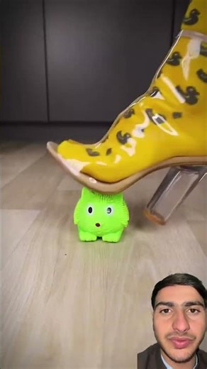 Clear high heeled smash fish #crushingtime #shoes #asmr