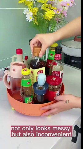 Rotary Storage Rack, Lazy Susan Turntable for Cabinet Rotating Spice Rack, 360° Rotating Storage Rack Turntable Cabinet Organizer Kitchen Storage Cosmetic Makeup Organizers (Large, White)