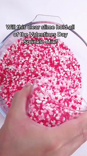 Valentines Day Sprinkles Clear Slime Challenge!