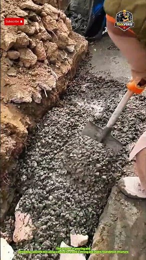 Foundation Pouring Process with Concrete Mix in Soil Excavation #construction