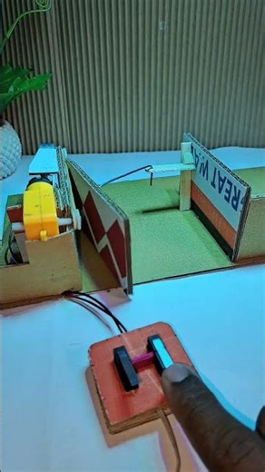 Electric Gate System with cardboard and gear motor #shorts #dcmotor #tech