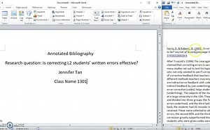Formatting Your Annotated Bibliography