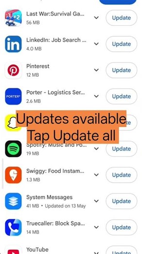 Update Mobile Apps from Play Store 🔥#mobile #update