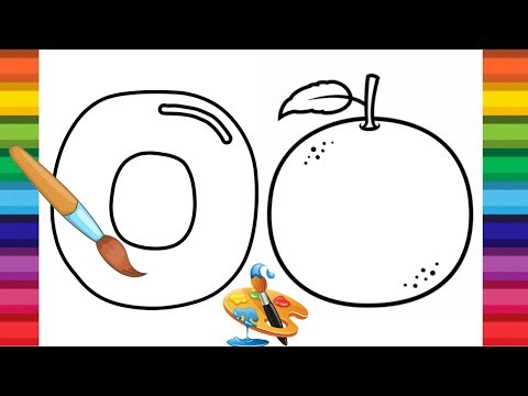 O for Orange 🍊| Coloring pages for kids with Happy brain kids learning
