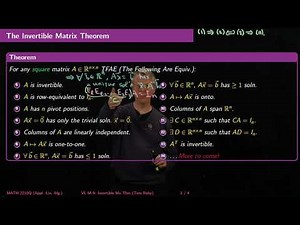 Invertible Matrix Theorem - Linear Algebra - M9