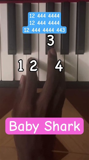 Baby Shark - Easy Piano Tutorial #babyshark#piano#tutorial#musicshorts#learnpiano#kidsmusic