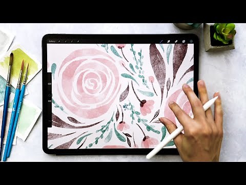 Simple Loose Watercolor Florals in Procreate