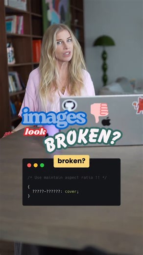 Code with Ania Kubow on Instagram: "We discuss a simple CSS property that can help fix issues with stretched and distorted images in web layouts. This property allows images to keep their aspect ratio, eliminating the need for stretching or distortion. We also mention using ‘object-position’ to control which part of the image is shown."