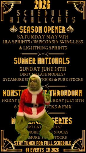 Merry Christmas Ya Filthy Animals Full 2026 Schedule coming soon!!! | Sycamore Speedway