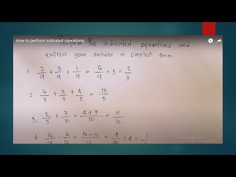 How to perform indicated operations