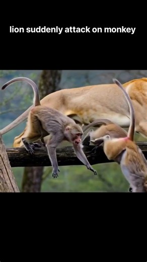lion suddenly attack on monkey 🐒#viral #animal #wildlife #adventure #viralvideo