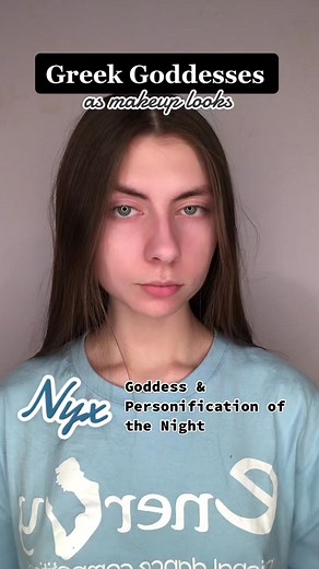 Nyx: Greek Goddess and Personification of the Night #greekgoddess #nyx #nyxgoddess #night #makeup if you want to read more about her, here’s a quick reference, but there is so much more information and beautiful art out there 🫶 Reference: