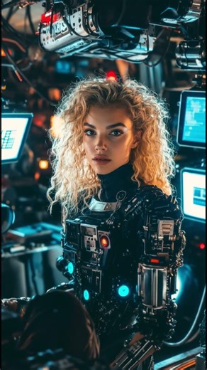 Android starring in a retro movie 🎬 #android #humanoid #futuristic