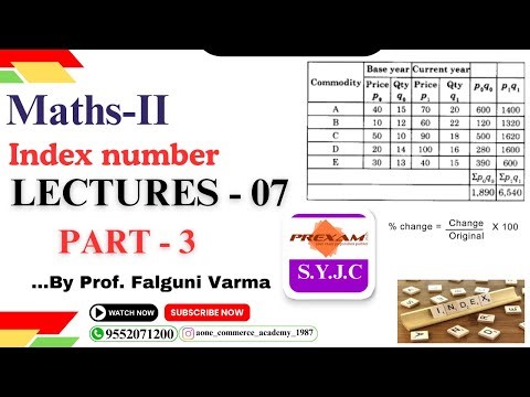 SYJC | MATHS-II | Chapter-5 | Index number | Lecture-7 | part-3