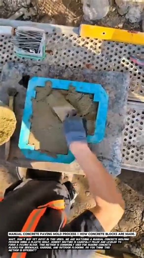 Manual Concrete Paving Mold Process | How Concrete Blocks Are Made.