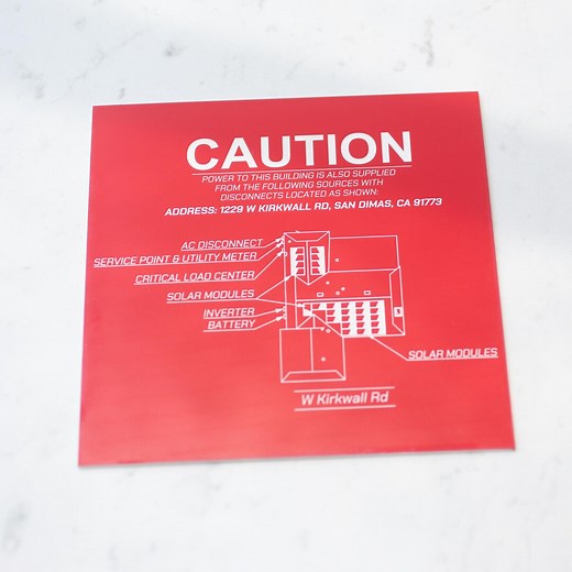 6x6 Solar Placard | Solar Label Map for PV Systems | NEC Code Compliant Labeling | Weatherproof Sign for Solar Installers & Electricians - Etsy