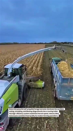 High-Speed Corn Silage Harvester in Action 🚜🌽 #FarmTech #AgriMachine #Harvest