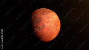 Panorama of the planet Mars, an incredible view of the red planet in 4K. The satellite that flies to Mars. NASA