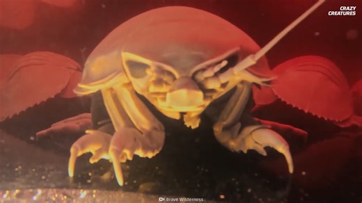 Watch what happens when food finally reaches this starving deep sea animal