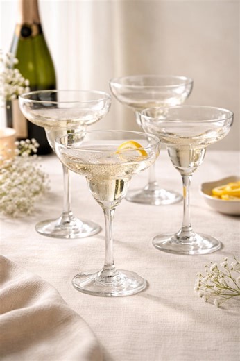 Fine Crystal Coupe Glasses – Set of 4 Elegant 6” Champagne & Cocktail Stemware With Resonant Ring - Etsy