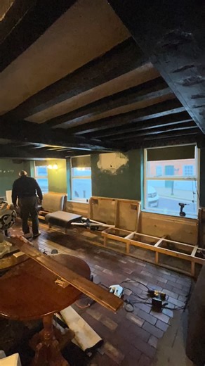 Fitting the seating @thewheatsheafsouthwell | Halcyon Furniture