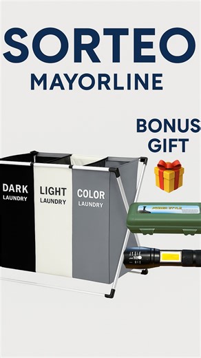 Mayorline on Instagram: "🎉 ¡SORTEO MAYORLINE! 🎉 🧺 Participá por este Canasto Organizador Triple Premium para ropa sucia 😍 Ideal para separar blanca, color y oscura 🖤🤍💨 👉 Seguí a @mayorline1 y @lovi.enml 👉 Dale ❤️ al reel y comentá etiquetando a dos amigos 💬 ¡Cada comentario es una chance extra! ⚡ BONUS: Si compartís el reel en tus historias y nos etiquetás, 📦 ¡podés ganar también esta linterna táctica LED recargable 🔦 como regalo adicional! 📆 Sorteo: 16 de noviembre 🚚 Envío gratis 