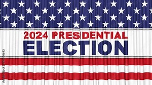 2024 USA Presidential Election Flag Animation e Transition with Alpha Matte, Loop