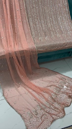 3.8K views · 15 reactions | #luxuryweddingcollection2022 #gottawork #mukaish #handmade #dress #purechiffon Mukaish+LCD Gotta work Hand Embroidered 2Pcs Dress Stuff : Pure China Krinkle Chiffon For price and order please DM- Cash On Delivery All Over The Pakistan  For Order please DM World  wide delivery  ✈️ available Reseller’s also invited #pakistanidresses #girls #fashion #beautifull #dresses #handmade #traditionalwork #weddingdress | Bahawalpur Hand Embroidery | Facebook