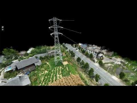 Using 3DGS to view the high-voltage tower, the details feel much more solid.